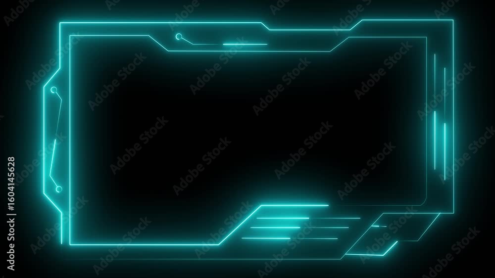 Poster hud futuristic motion graphic element cyber generated. graphics around the edges for use in movies, 