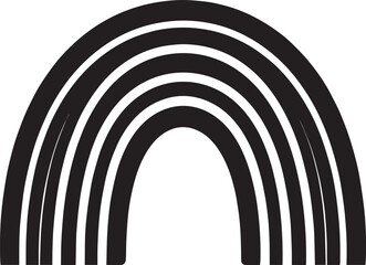 Stylized Rainbow Arc in Black Silhouette | Modern Abstract Weather Illustration Vector Format