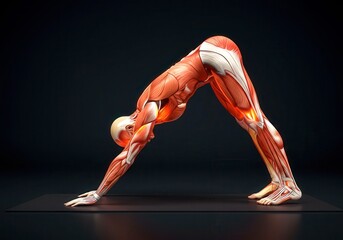 x-default Muscular Anatomy in Adho Mukha Svanasana (Downward-Facing Dog) Yoga Pose