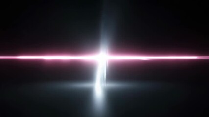Glowing pink light horizontal line neon beam dark background abstract design bright streak futuristic digital art minimalistic glowing neon light - Powered by Adobe