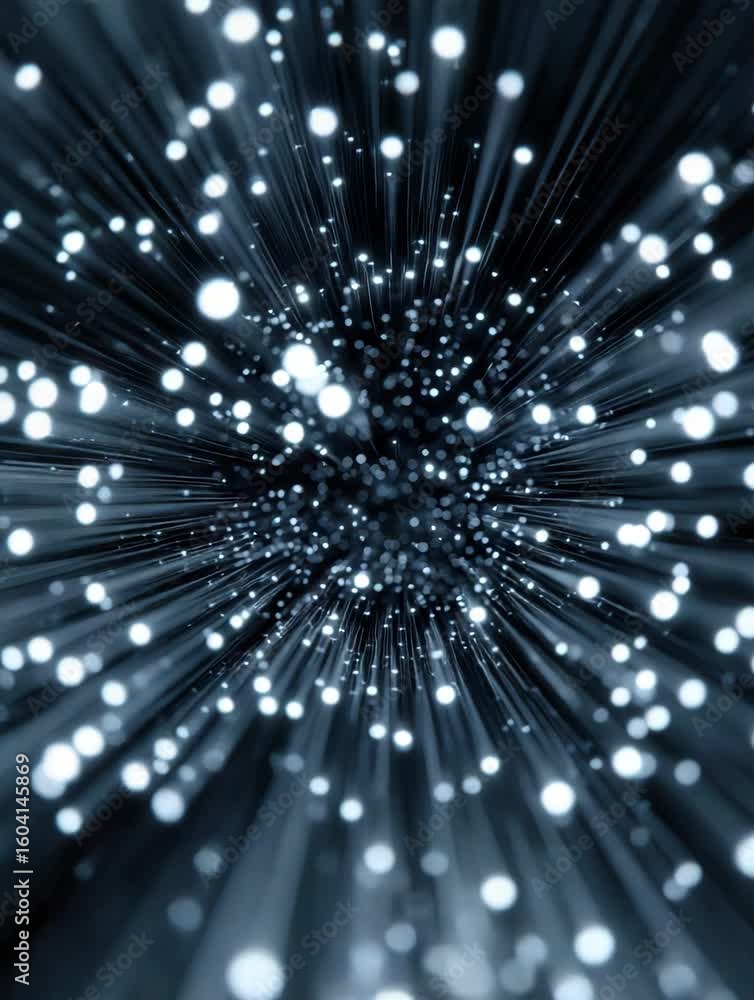 Aufkleber light particles fiber optic glowing dots abstract technology digital futuristic background with dyna