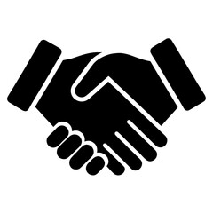 Handshake partnership black silhouette vector