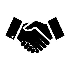Naklejka premium Handshake partnership black silhouette vector