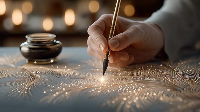 Thai Ornamental Line Art Brush Flow