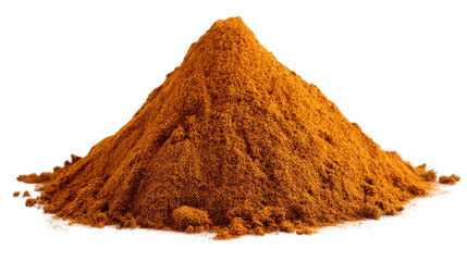 Heap of Brown Powder on Transparent Background