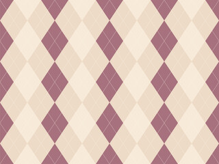 Elegant argyle pattern in soft mauve and beige.  Perfect for backgrounds, textiles, or branding projects.  This sophisticated design evokes a sense of classic style and understated luxury.