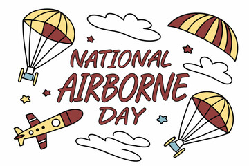 NATIONAL AIRBORNE DAY vector illustration