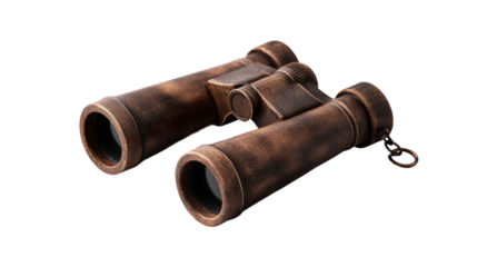 Binoculars are observing tool with transparent background.