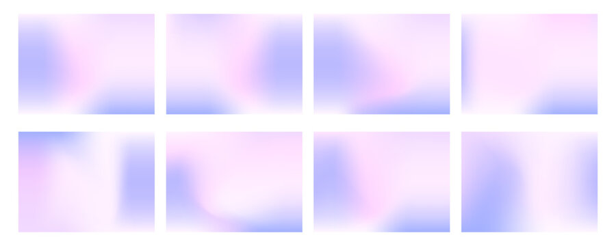 Collection of pastel winter colored gradient. Modern simple purple gradient vector background set	