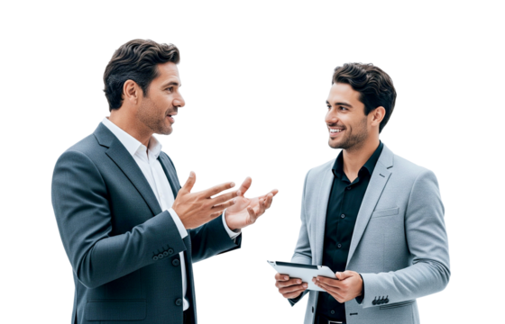 business mans working together isolated on white