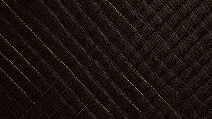 Close-up of quilted dark brown leather texture. Neural network AI generated