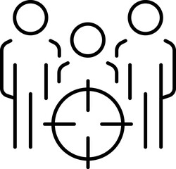 Target under Staff Minimalistic Thin Outline Icon for Web and Graphic Design, Apps, Banners, Social Network and Cards