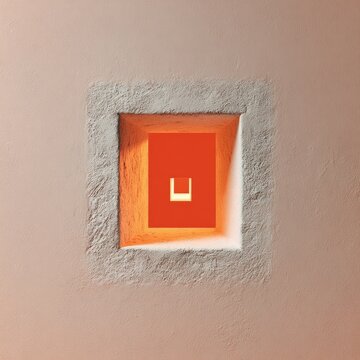 Square recessed light in textured wall
