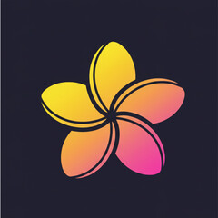 Vibrant gradient flower icon symbolizing nature's beauty and growth, perfect for branding
