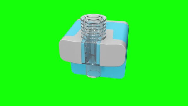 Medical capnography monitor showcase animation on green screen background for product marketing