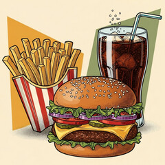 Gourmet Burger with a Glass of Red Wine – A Perfect Indulgence