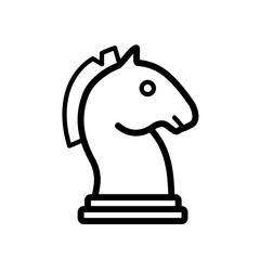  Chess knight, strategic game piece - vector icon