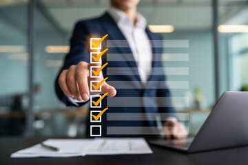 Business Professional Digital Checklist for Efficient Task Management. business concept with a business symbol