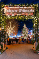 Entrance to the Lake Constance Christmas Market - with welcome transparent -...