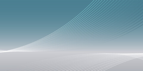 Delicate white line patterns traverse a serene light blue backdrop, creating a spacious and airy ambiance with an organic flow across the abstract composition