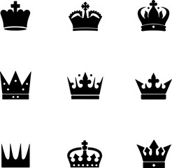 Royal Crown Silhouettes Collection" vector bundle