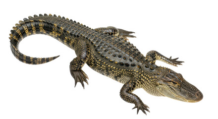 Fototapeta premium American alligator resting isolated PNG with Transparent Background
