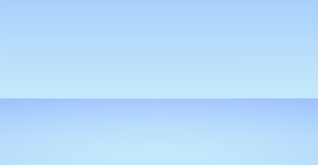 Tranquil gradients of light blue hues converge in a minimalist composition, creating a serene atmosphere through smooth, subtle color transitions and a clean linear division
