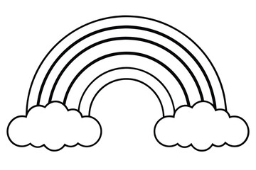 line drawing of rainbow vector illustration