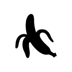 Peeled banana silhouette vector flat illustration design.