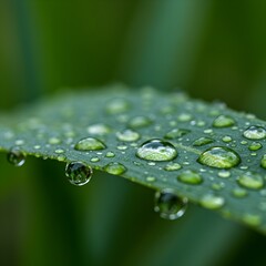 close up on a green leaf