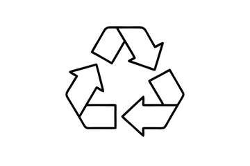 Recycle Bin Icon Style line drawing vector illustration