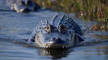Alligator in its Natural Habitat: A Glimpse into the Wild of Florida Everglades