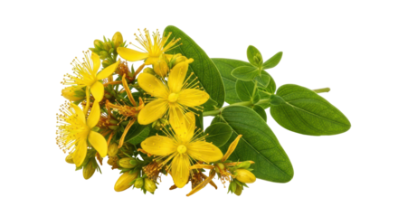 Isolated St John's Wort Flowers