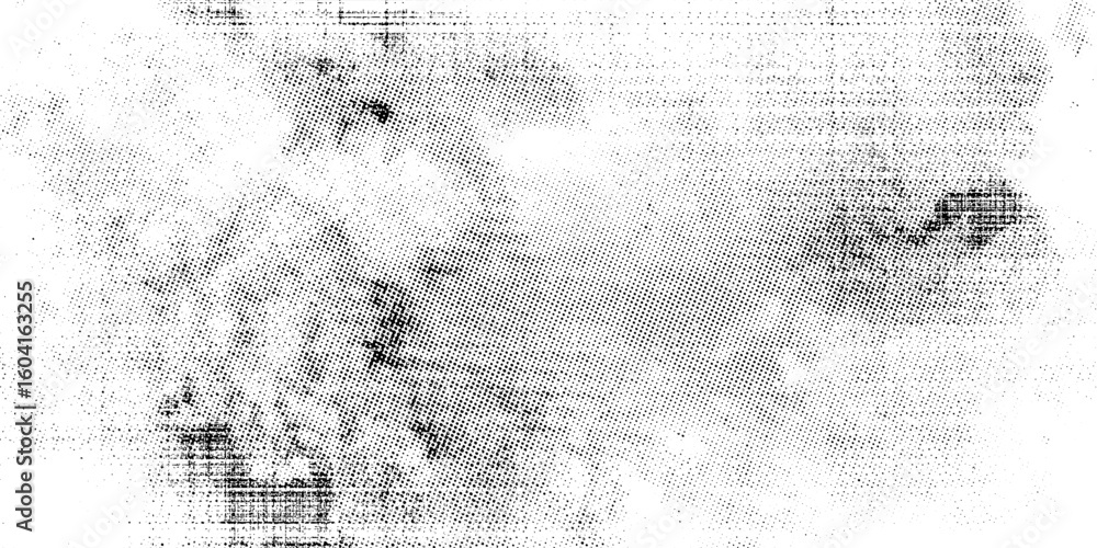 Poster abstract vector torn monochrome halftone background. scrathed dotted texture element. diagonal compo