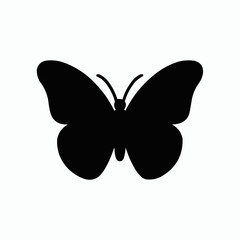 Fototapeta premium Black Butterfly Silhouette Icon | Minimalist Insect Vector Design for Logos, Branding, and Nature Themes | Simple and Clean Butterfly Shape | Versatile Graphic for Creative Projects