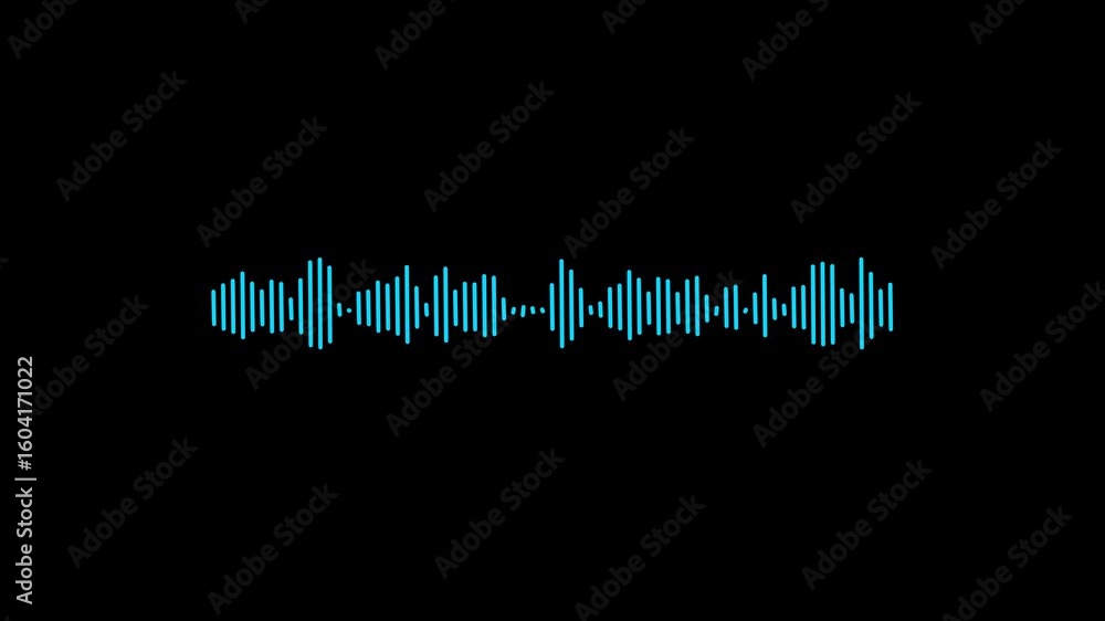 Aufkleber “minimalist white sound waveform animation on black background – audio frequency bars moving in loop