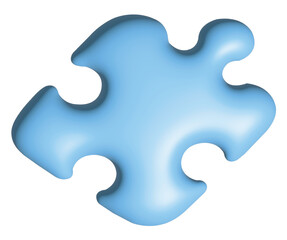 3d puzzle piece. Blue puzzle Piece icon isolated on white background