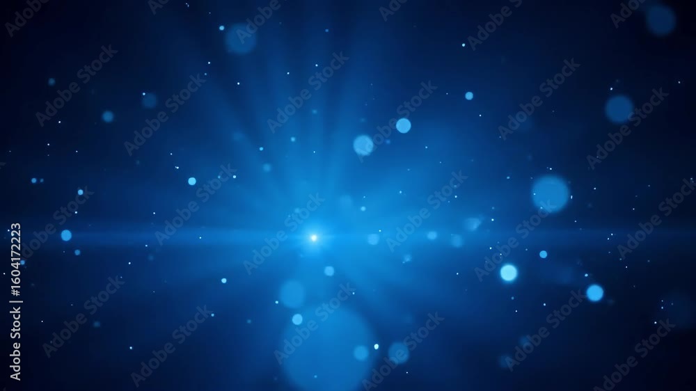 Poster blue abstract background animation with glowing particles and light effects motion graphics 100