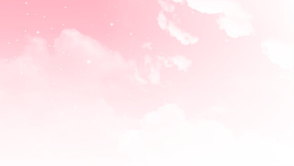 Background with clouds on pink sky. Beautiful pink sky vector