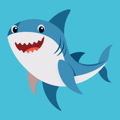 Naklejka premium Cute shark isolate 