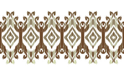 Ethnic ikat seamless pattern.beautiful pattern. floral embroidery, bohemian style, abstract flower art print ,ethnic ikat abstract art. seamless fabric. ikat design for fabric, wallpaper.