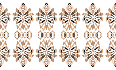 Ethnic ikat seamless pattern.beautiful pattern. floral embroidery, bohemian style, abstract flower art print ,ethnic ikat abstract art. seamless fabric. ikat design for fabric, wallpaper.