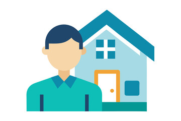 A homeowner illustration on a white background