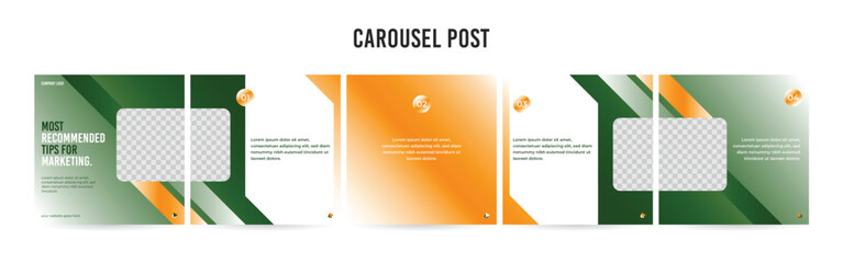 Editable Instagram Carousel Post Layout Set, Social Media Marketing microblog template design, tips & tricks linkedin post template, eps 10.	