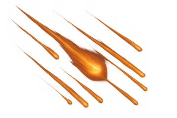 Blazing meteors slicing night darkness, casting luminous fiery paths across starry cosmic expanse, signaling celestial intensity