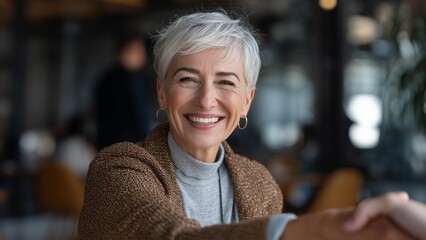 Empowered Female Leader: Happy Professional Woman Relaxing and Connecting with Colleagues in Office