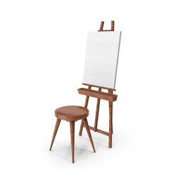 Artists Easel and Stool Pixel Art Painting Setup png