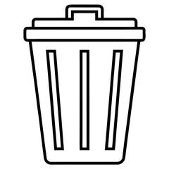 Minimal Trash Bin Vector Icon