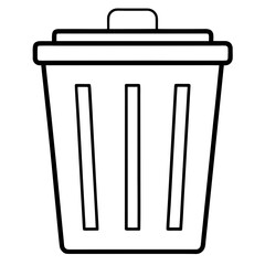 Minimal Trash Bin Vector Icon