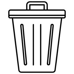 Minimal Trash Bin Vector Icon